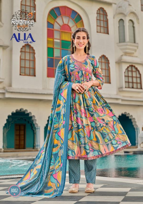 Radhika Alia Vol 3 Exclusive Alia Cut Kurti Pant With Dupatta Collection